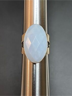 Jay King Sterling Silver Faceted Light Blue Oval Stone Ring